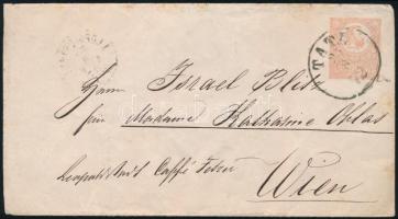 1872 5kr díjjegyes levél / PS-cover "TATA" - "LEOPOLDSTADT / WIEN"