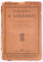 Szemelvények a Koránból. Ford., bevezetéssel és jegyzetekkel ellátta: Dr. Endrei Gerzson. Modern könyvtár 462-463. sz. Bp., [1915], Athenaeum, 49+[1] p. Kiadói papírkötés, sérült, különvált elülső borítóval, szétváló fűzéssel.