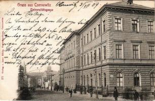 1909 Chernivtsi, Czernowitz, Cernauti, Csernyivci (Bukovina, Bucovina, Bukowina); Universitätsgasse....