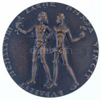 Madarassy Walter (1909-1994) 1938. "Első Magyar Országos Iparművészeti Tárlat Emlékére / Labor Omnia Vincit Budapest MCMXXXVIII" kétoldalas bronz emlékérem (69,5mm) T:XF TP 1677.