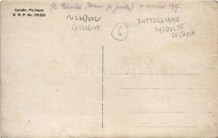 1917 Dutovlje, Duttogliano; WWI K.u.k. military, medics with horse-drawn ambulance carriage, church....