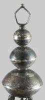 cca 1880 Orosz ezüst (Ag) tóramutató zenélő figurális alakokkal, jelzett, h: 30 cm, bruttó 119g /// ...