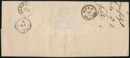1851 Ex offo levél / Official over "HACZFELD" - "KULA"