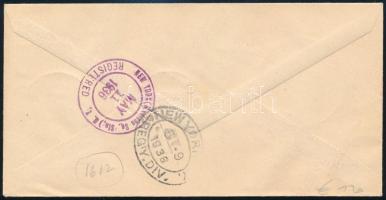 1936 Zeppelin sor "EUROPA-NORDAMERIKA" ajánlott levélen / Mi 149-150 on registered cover