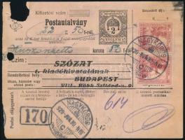 1920 Csomagszállító Budapestre "NAGYKŐRÖS" / Parcel card