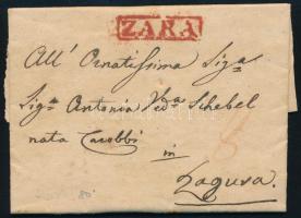 1832 Levél 8kr portóval, piros "ZARA" / Cover with 8kr postage due, red "ZARA" -...