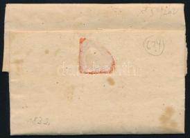 1832 Levél 8kr portóval, piros "ZARA" / Cover with 8kr postage due, red "ZARA" -...