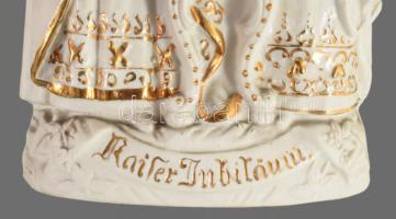 cca 1880 Kaiser Jubiäum - Ferenc József és Erzsébet királynét ábrázoló porcelán emlék. Biszkvit, kéz...