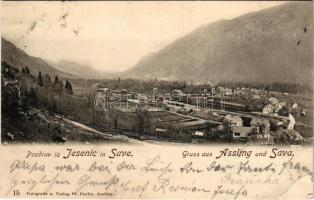1902 Jesenice, Assling, Aßling; general view with railway station. Fotografie u. Verlag Fr. Pavlin (...