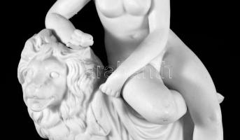 Una és az oroszlán parian / biszkvit porcelán figura. Jelzés nélkül hibátlan 12x16 cm