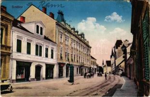 1915 Brezice, Rann; street view, publisher's shop (Ivan Vidmar) (EB)