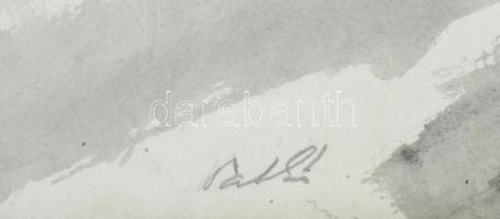 Patkó Károly (1895-1941): Hazafelé. Tus, papír, jelezve jobbra lent: Patkó, üvegezett fakeretben, 36...