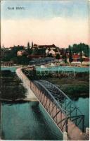 Brezice, Rann; view with bridge and castle (fl)
