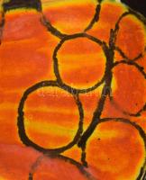 Györgyey Zsuzsa: Retró gyümölcsös tányér. Jelzés nélkül, kis mázhibával, 20x19 cm