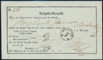 1854 Aufgabs Recepisse "COMORN"