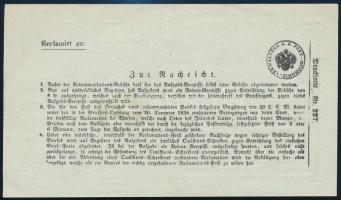 1854 Aufgabs Recepisse "COMORN"