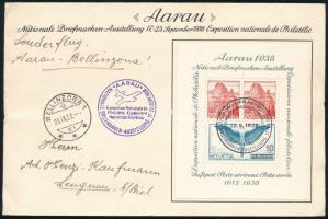 1938 Mi block 4 on airmail cover