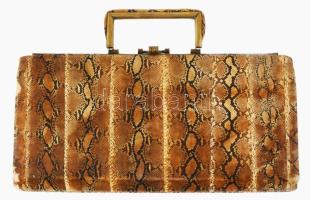 Kígyóbőr női táska, kopással, 15x29 cm