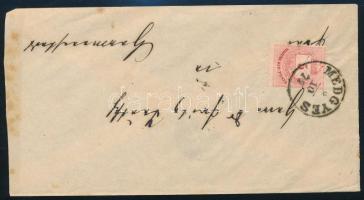 1877 5kr levélen / on cover "MEDGYES" - "NAGYSZEBEN"