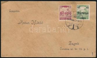 Baranya I. 1919 Levél / Cover "PÉCS" - Zagreb. Signed: Bodor