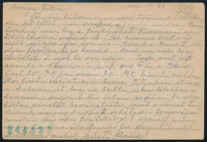 1940 Tábori posta levelezőlap budapestre / Field postcard to Budapest, "TP / 45"