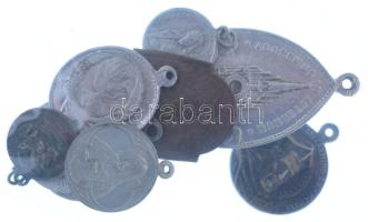 Vegyes, 10db-os vallási érem tétel, közte: "St. Anna" + "Jesus, Maria, Joseph" +...