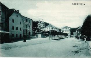 Postojna, Postumia, Adelsberg; street view, shop of Petric, church