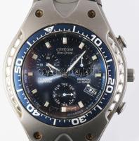 Citizen Eco-Drive karóra, napelemes kvarc, segédkörökkel, fém szíjjal, napkijelzéssel, működik, jó á...