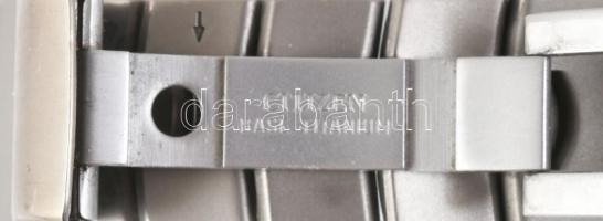 Citizen Eco-Drive karóra, napelemes kvarc, segédkörökkel, fém szíjjal, napkijelzéssel, működik, jó á...