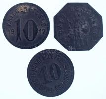 Német Birodalom / Weimari Köztársaság 1917. 10pf Fe szükségpénz (3xklf) T:XF-F German Empire / Weimar Republic 1917. 10 Pfennig Fe necessity money (notgeld) (3xdiff) C:XF-F