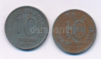 Lengyelország / Német megszállás 1917-1918. 10f Fe (2xklf) T:VF,F patina Poland / German Occupation 1917-1918 10 Fenigów Fe (2xdiff) C:VF,F patina Krause Y#6