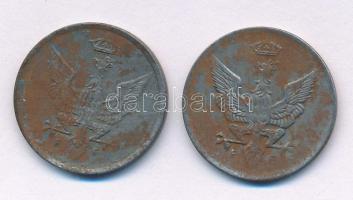 Lengyelország / Német megszállás 1917-1918. 10f Fe (2xklf) T:VF,F patina
Poland / German Occupation...