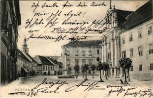 Ptuj, Pettau; Minoritenplatz / square, church. W. Blanke (surface damage)