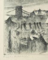 Varga Nándor Lajos (1895-1978): Reggel a Halászbástyán. Rézkarc, papír, jelzett, 29,5x39,5 cm. Apró ...