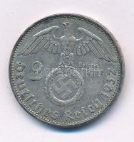 Német Harmadik Birodalom 1937A 2M Ag "Hindenburg" T:XF patina German Third Reich 1937A 2 Mark Ag "Hindenburg" C:XF patina Krause KM#93