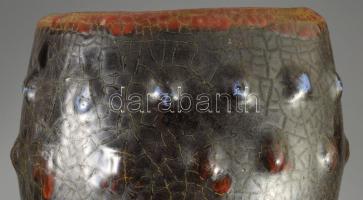 Pesthidegkúti bütykös váza, jelzés nélkül, hibátlan, m: 19 cm