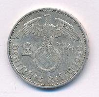 Német Harmadik Birodalom 1938A 2M Ag "Hindenburg" T:XF patina German Third Reich 1938A 2 Mark Ag "Hindenburg" C:XF patina Krause KM#93