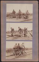 cca 1916 Magyar katonai kerékpárosok különleges vasúti sínen használható segédfelszereléssel, unikál...