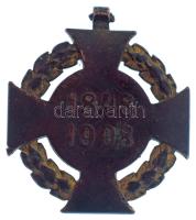 1908. "Katonai Jubileumi Kereszt" bronz kitüntetés mellszalag nélkül T:VF aranyozás szinte...