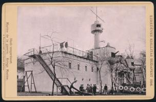 1896 "Ezredéves kiállítás Budapest 1896: Hadi tengerészet. Marine de la guerre. Kriegs Marine", keményhátú fotó, 10x16 cm