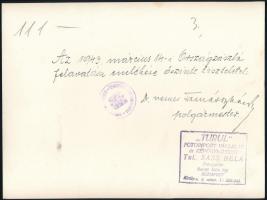 1943 Az 1943. március 14-i Országzászló felavatása Szamosújváron (Erdély), hátoldalon feliratozott f...