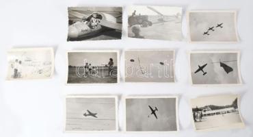 ca 1940-1960 8 db repülő + 2 balatoni hajó fotó
