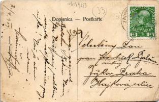 1909 Goricane, Görtschach; general view with factory (pin marks)