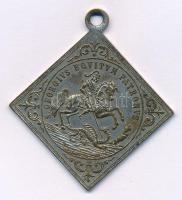DN csegely formájú Sárkányölő Szent György ezüstözött bronz érem füllel (31x31mm) T:XF