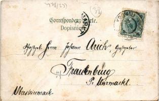 Kranjska Gora, Kronau; Marktplatz / Trg / market square, general view with church. Verlag F. Budinek...