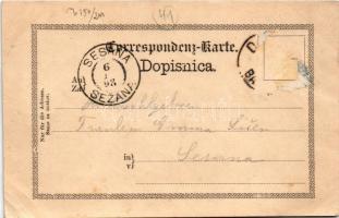 1898 Divaca, Divacca, Divaccia; Villa Lina, Eingang zur Grotte, Tegetthoff Monument, Restaurant. Kor...