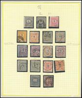 1888-1890 17 db krajcáros bélyeg B4 vízjelállással, színváltozatokkal, ritka bélyegzésekkel