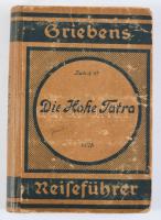 Dr. A. Otto: Die Hohe Tatra nebst den wichtigsten Touren in der Niederen Tatra, den Zentral- und Westkarpathen. Griebens Reiseführer Band 47. Berlin, 1925, Grieben-Verlag 270 p.+7 (kihajtható térképek) t. +1 (nagyméretű kihajtható térkép-melléklet, kis szakadással) t. Német nyelven. Szövegközti fekete-fehér térképekkel illusztrált. Korabeli reklámokkal. Kiadói kopott félvászon-kötés.