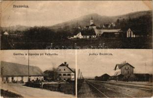 1917 Brezovica pri Ljubljani, Gostilna in trgovina pri Velkavrhu, Postaja / general view, inn, railw...