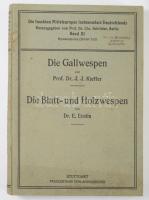 (Méhészet) Kieffer - Enslin.: Die Insekten Mitteleuropas insbesondere Deutschlands. Band III. Hymenopteren (Dritter Teil). Die Gallwespen - Die Blatt- und Holzwespen (Tenthredinoidea)  Franckhsche Verlagshandlung, Stuttgart Címlap hiány. 213p. Kiadói egészvászon kötésben